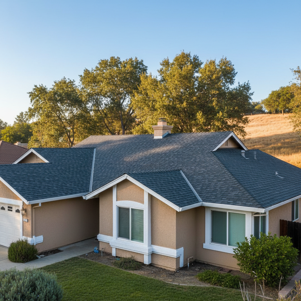 Completed roof installation work at a residential property in Citrus Heights, CA