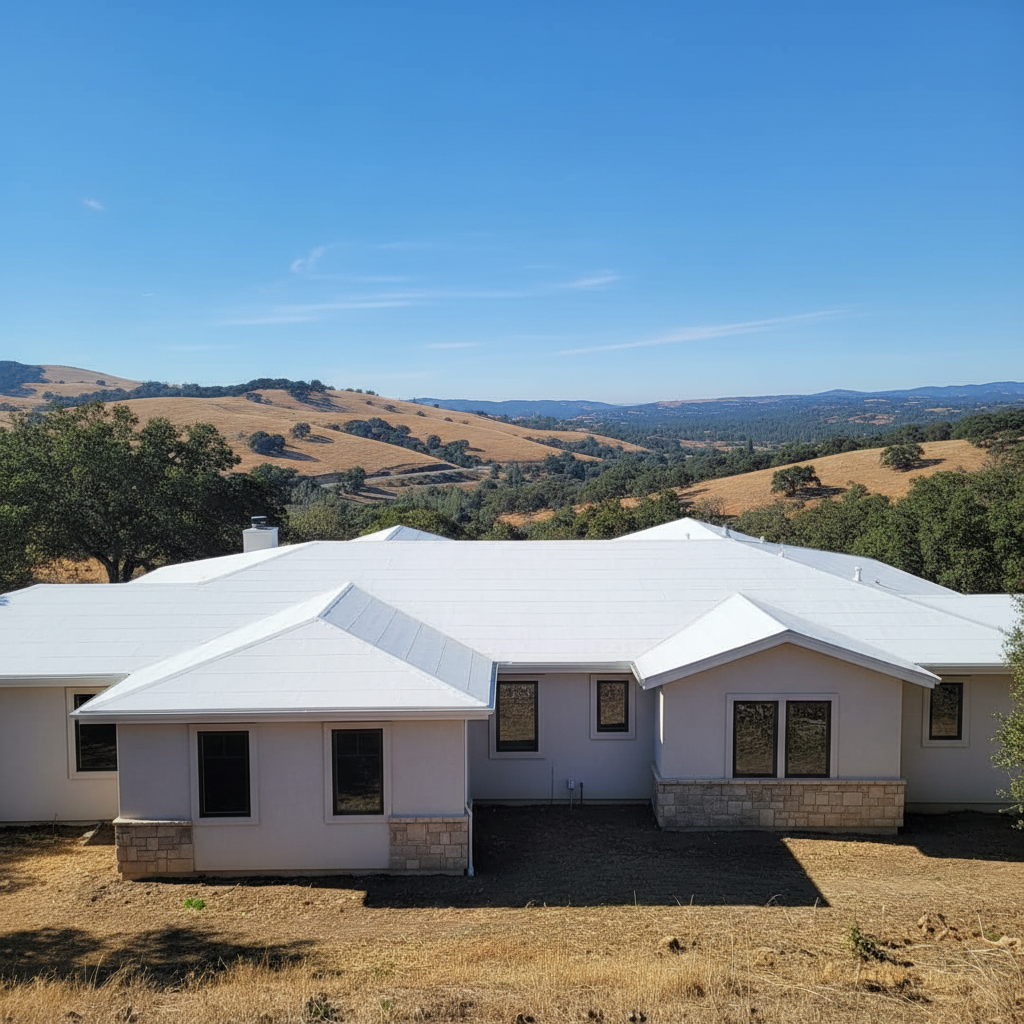 Completed commercial tpo roofing work at a residential property in El Dorado Hills, CA
