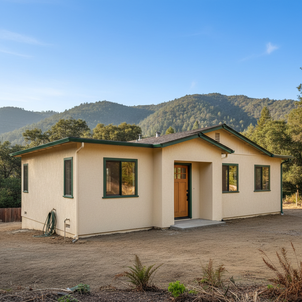 Completed commercial stucco work at a residential property in Ben Lomond, CA