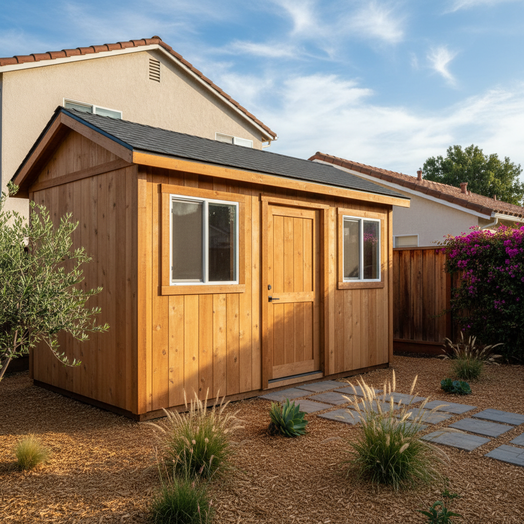 Completed custom shed design work at a residential property in San Jose, CA