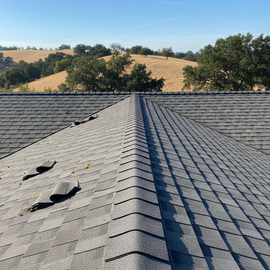 Completed roof replacement work at a residential property in Elk Grove, CA