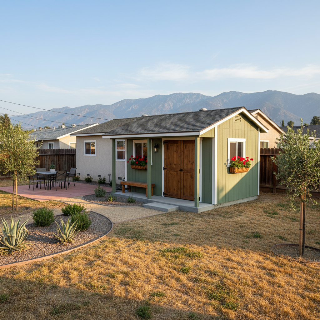 Completed custom shed design work at a residential property in Pomona, CA