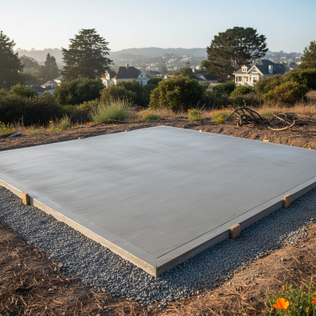 Completed shed foundation work work at a residential property in San Francisco, CA