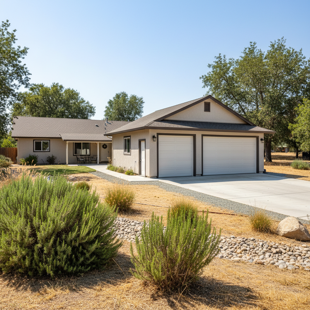 Completed garages work at a residential property in Oakdale, CA