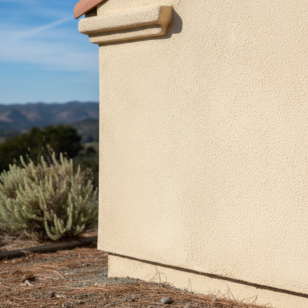 Completed stucco repair work at a residential property in Carmel Valley, CA