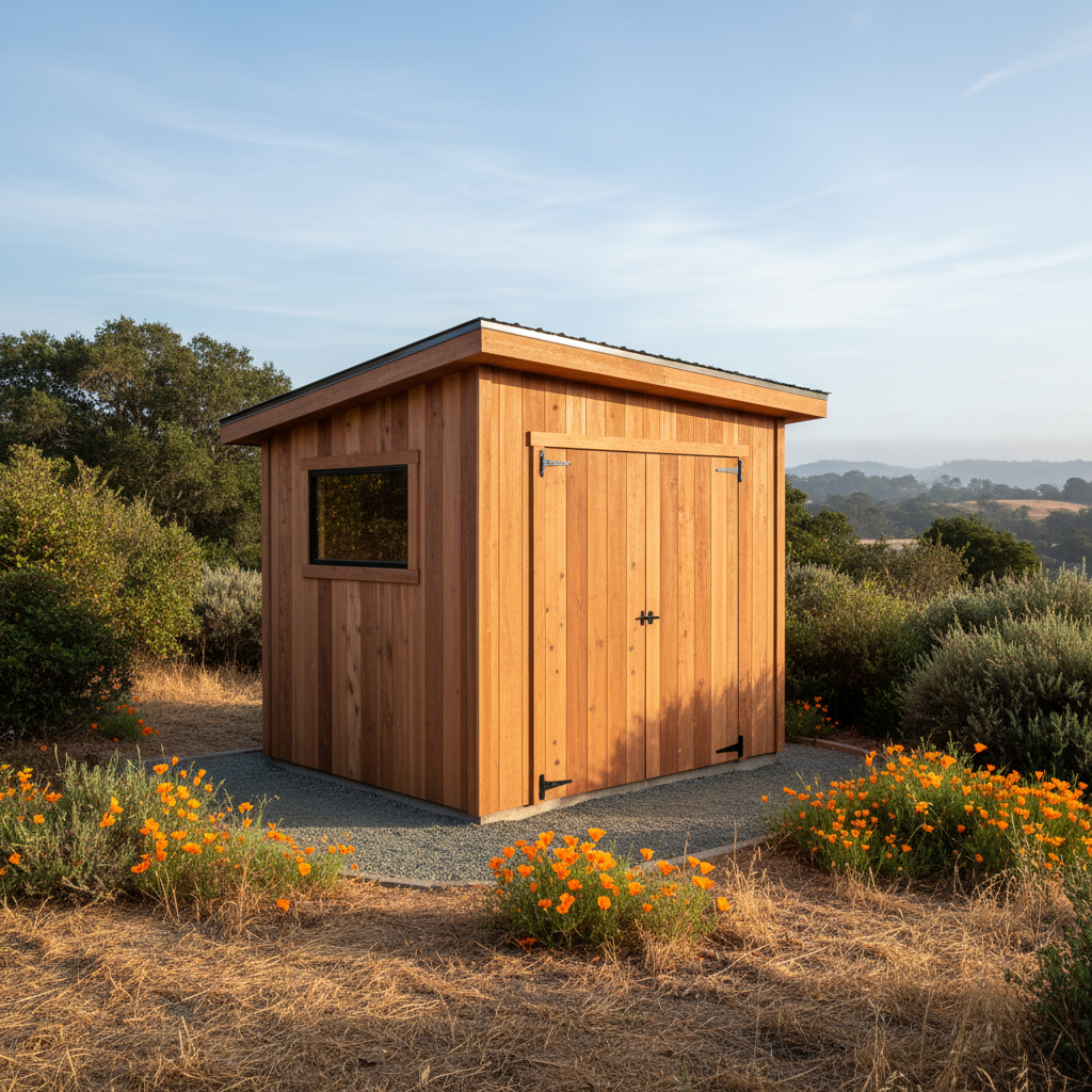 Completed storage sheds work at a residential property in San Francisco, CA
