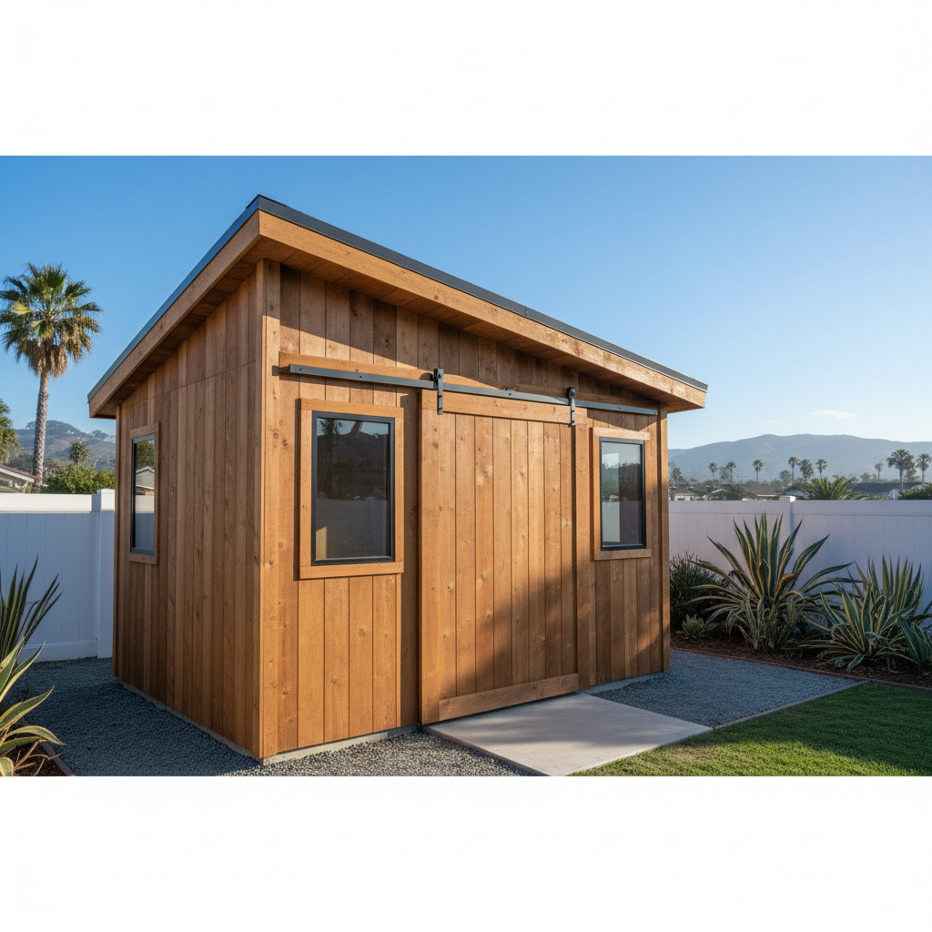 Completed custom shed design work at a residential property in Oceanside, CA