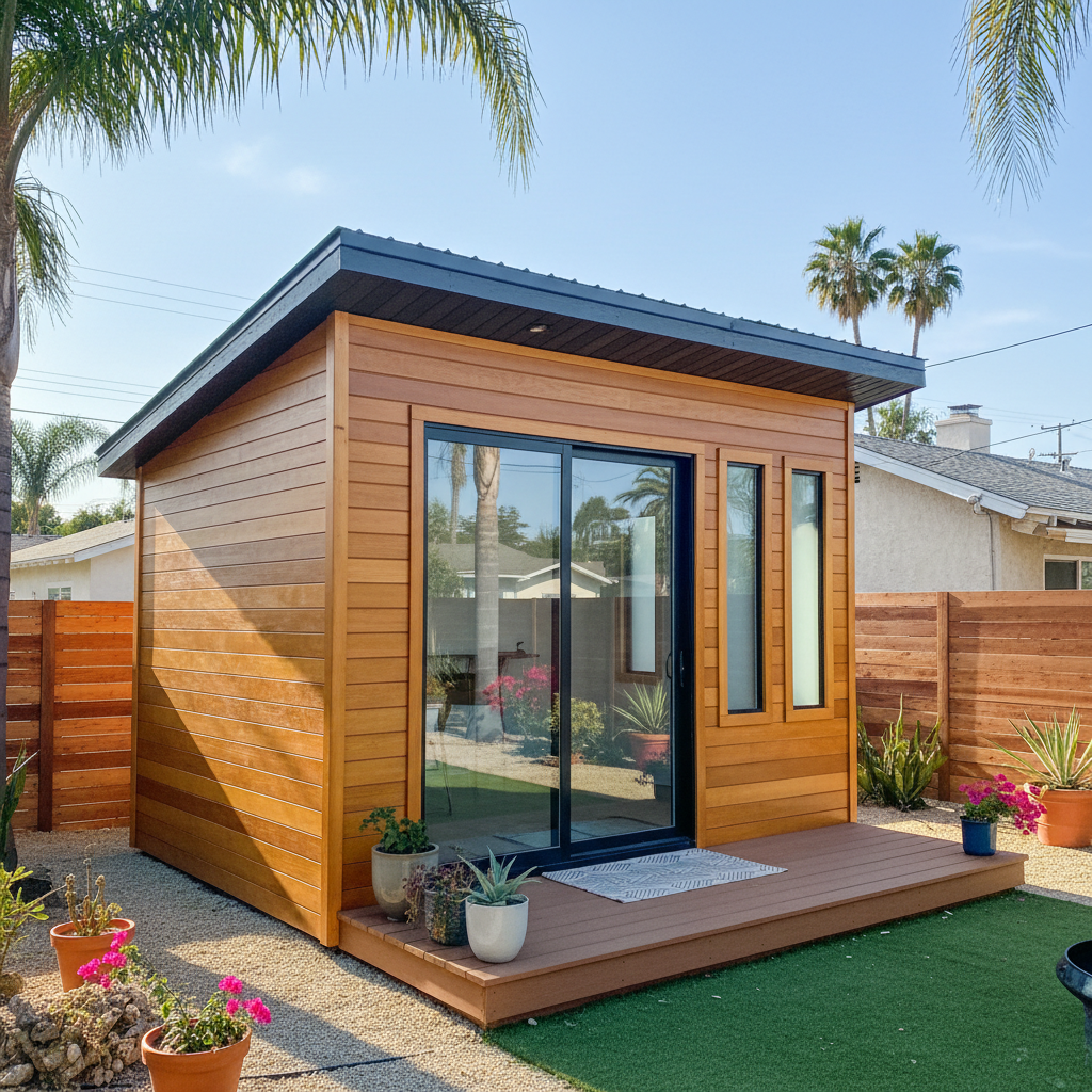 Completed office sheds work at a residential property in Los Angeles, CA
