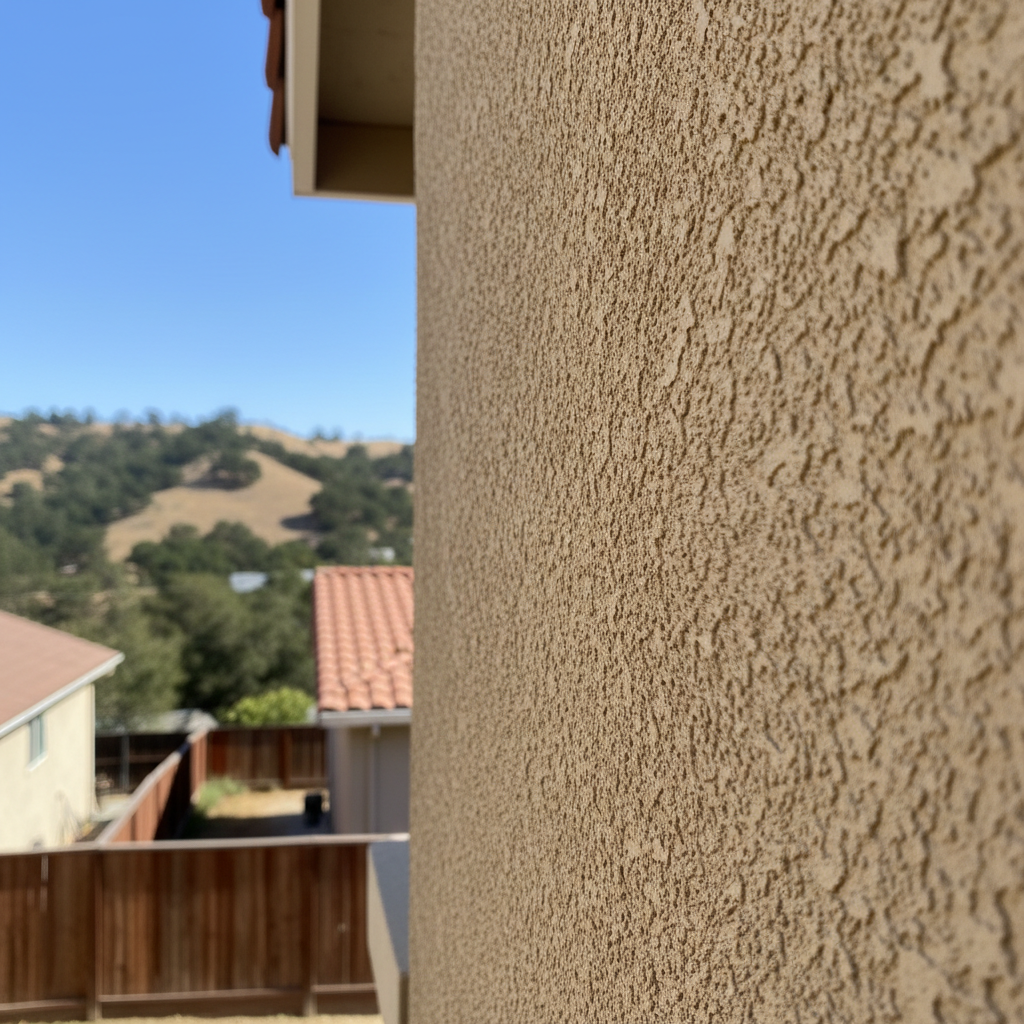 Completed stucco repair work at a residential property in Campbell, CA