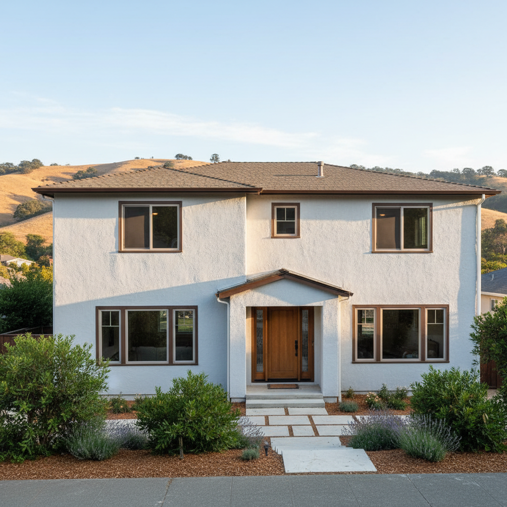 Completed stucco removal work at a residential property in Fremont, CA