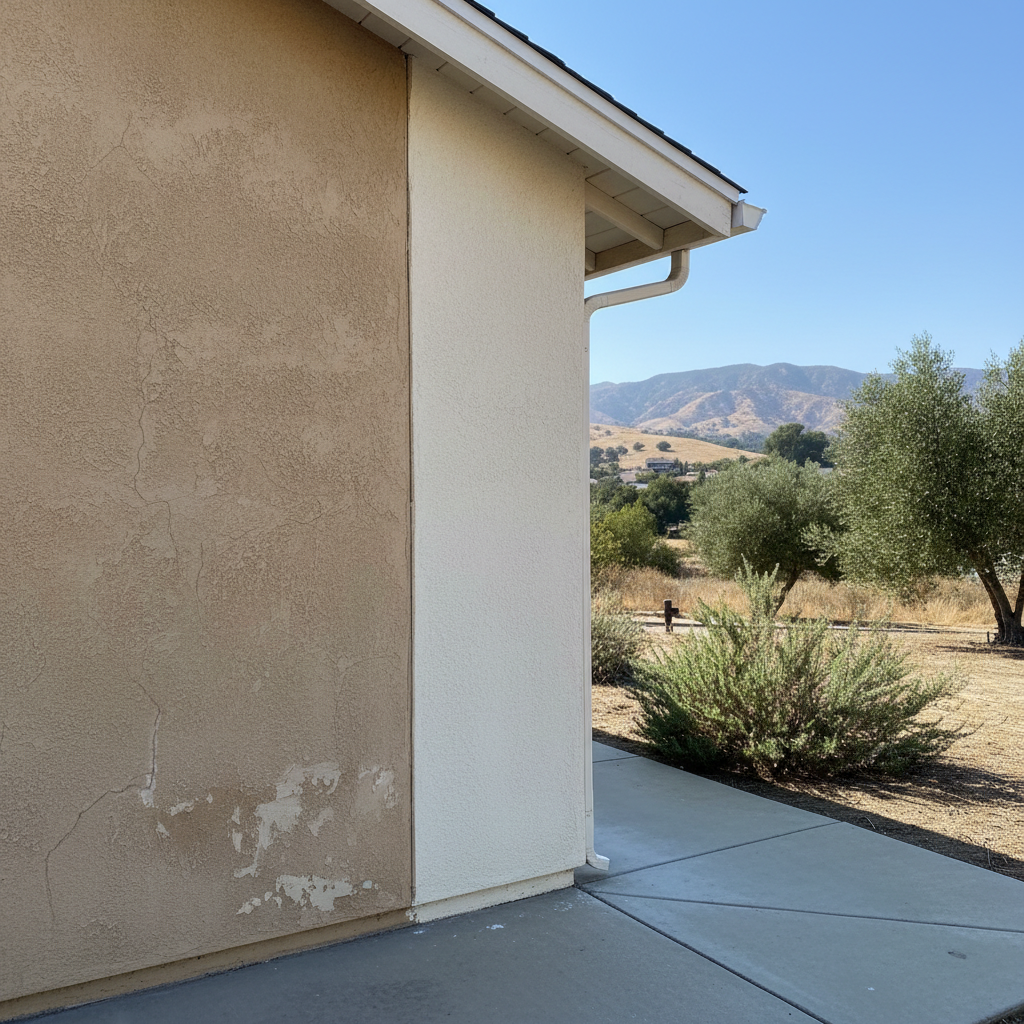 Completed residential stucco work at a residential property in Claremont, CA
