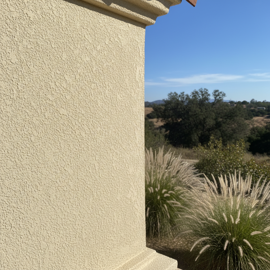 Completed residential stucco work at a residential property in Chino Hills, CA