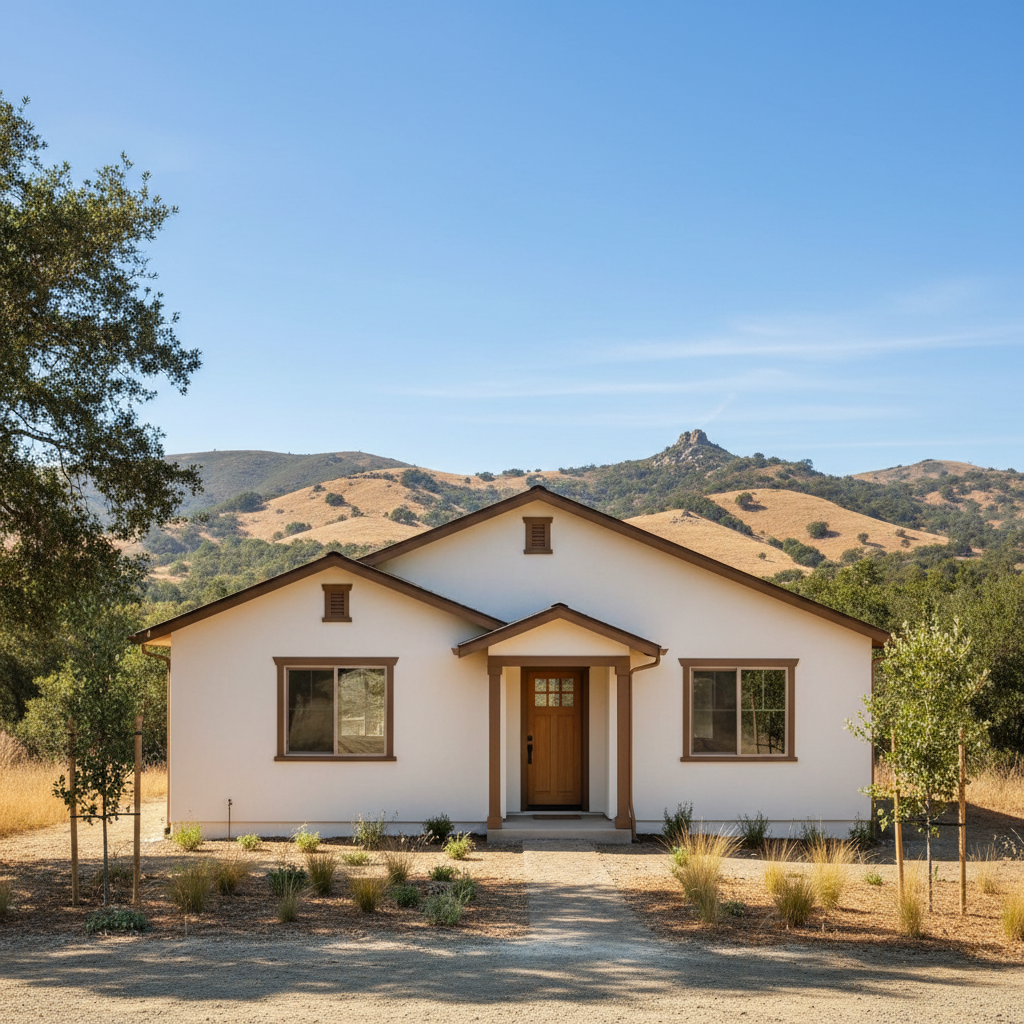 Completed residential stucco work at a residential property in Portola Valley, CA