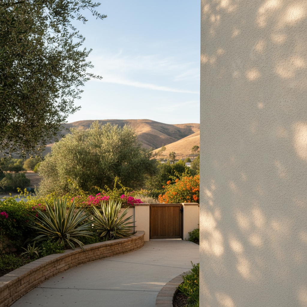 Completed commercial stucco work at a residential property in Chino Hills, CA