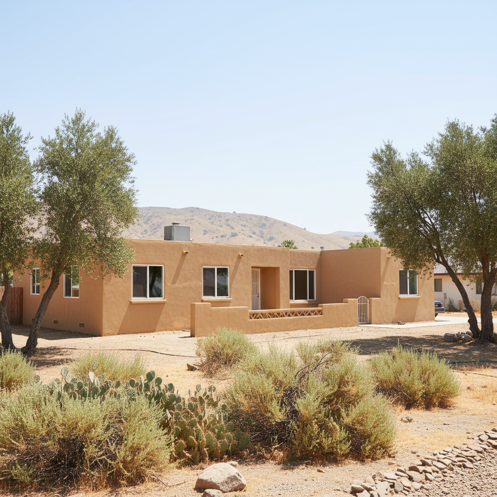 Completed stucco installation work at a residential property in Bakersfield, CA
