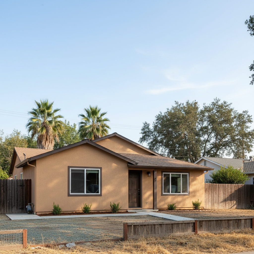 Completed stucco replacement work at a residential property in Hayward, CA