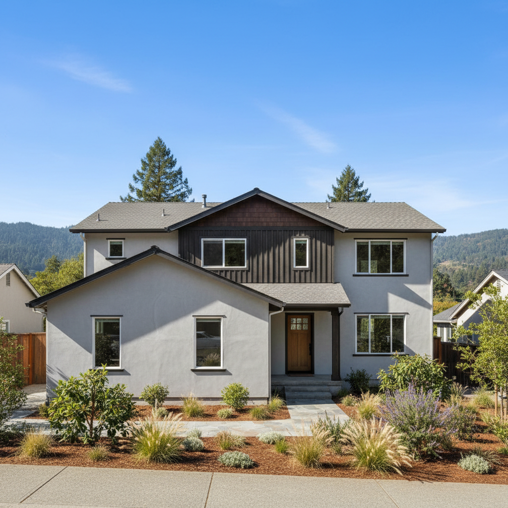 Completed stucco removal work at a residential property in Scotts Valley, CA