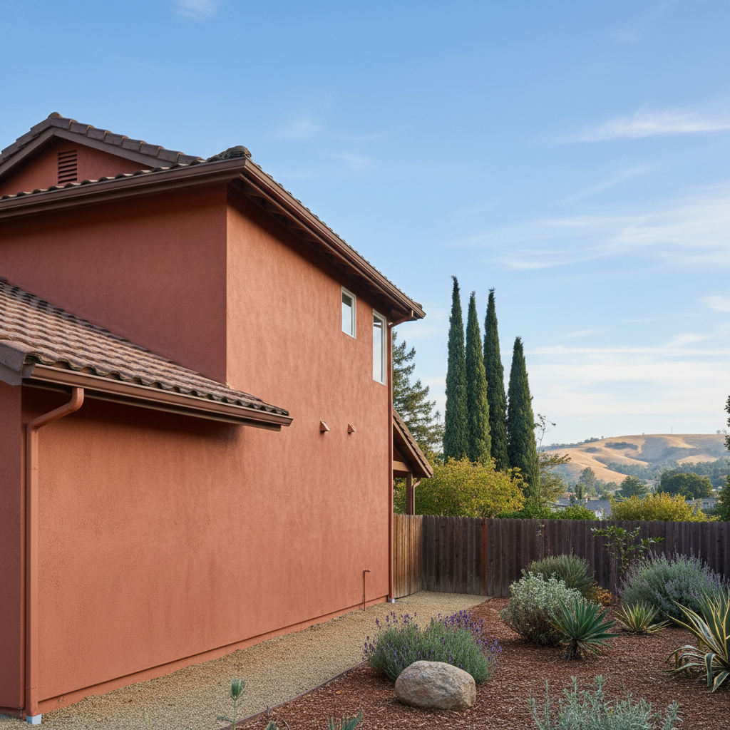 Completed stucco redashing work at a residential property in Redwood City, CA