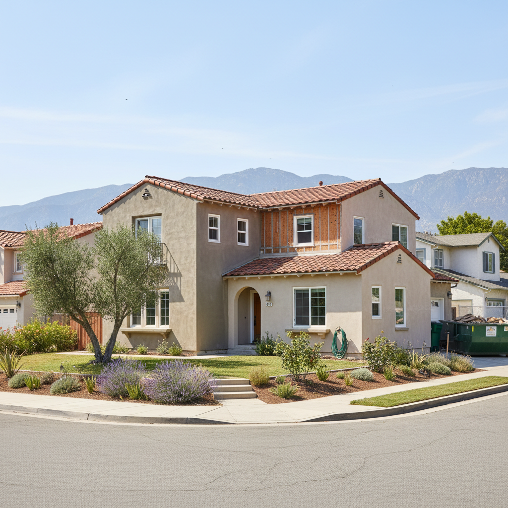 Completed stucco removal work at a residential property in Glendale, CA