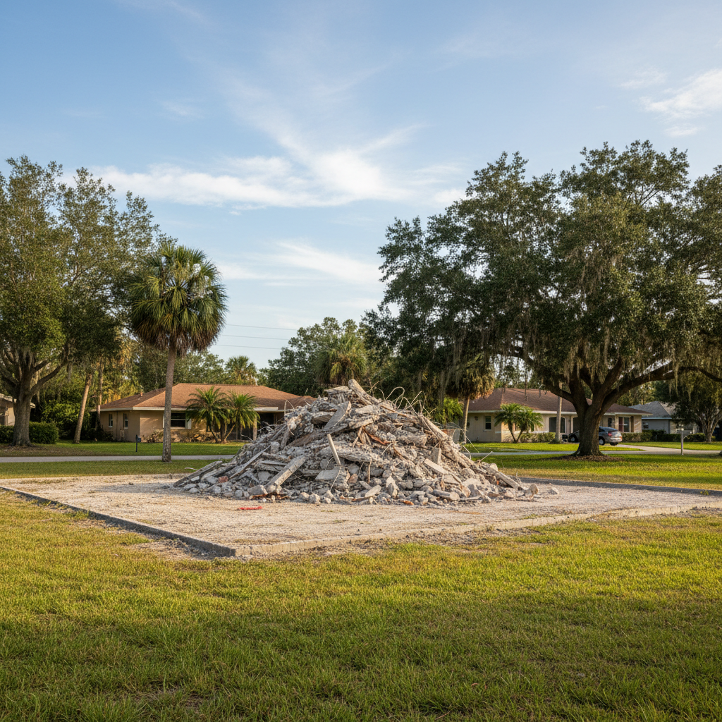 Completed full building demolition work at a residential property in Port Richey, FL