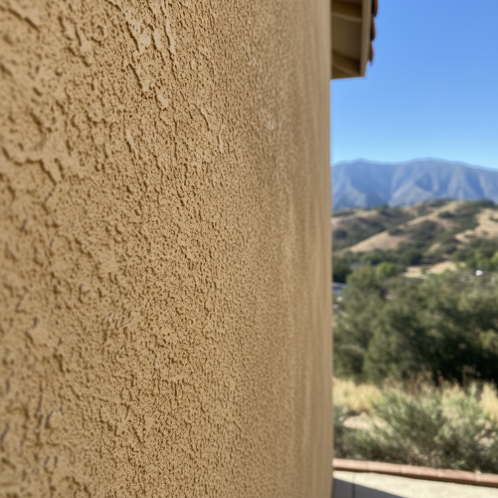 Completed stucco repair work at a residential property in Pasadena, CA