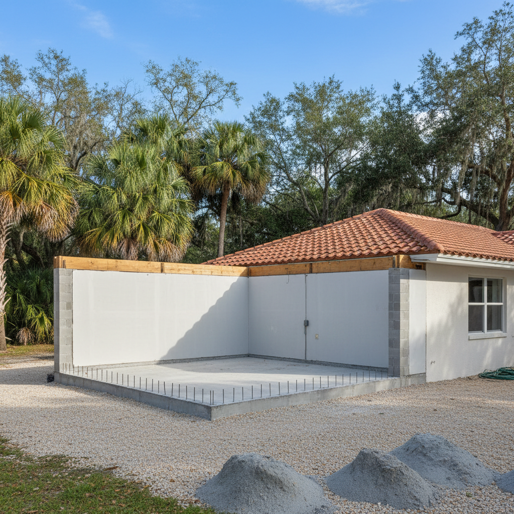 Completed partial building demolition work at a residential property in Panama City, FL
