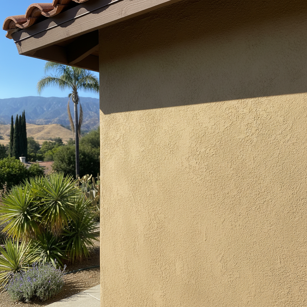 Completed stucco painting work at a residential property in Pasadena, CA