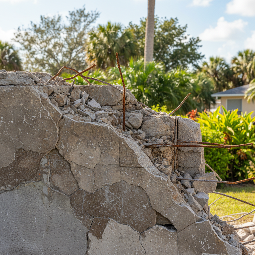 Completed commercial demolition work at a residential property in Panama City, FL