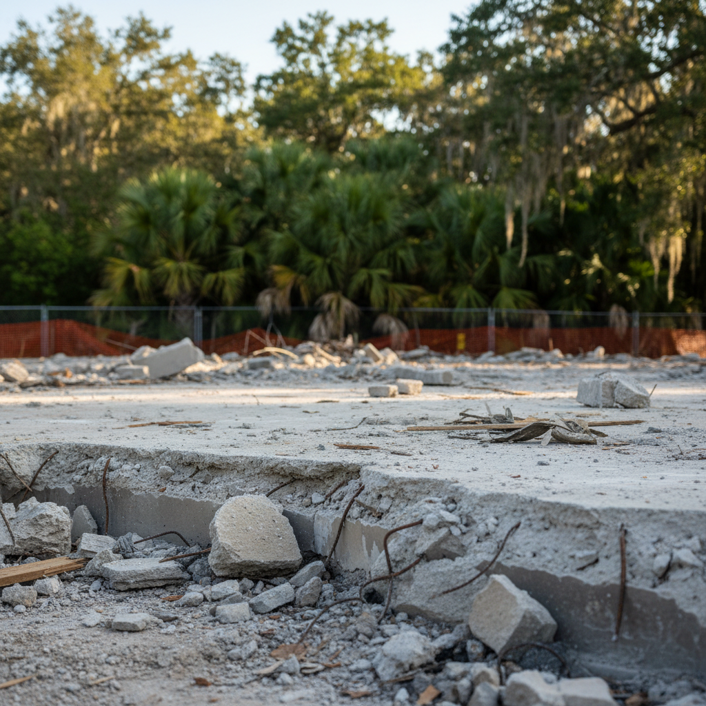 Completed structural demolition work at a residential property in Silver Springs, FL