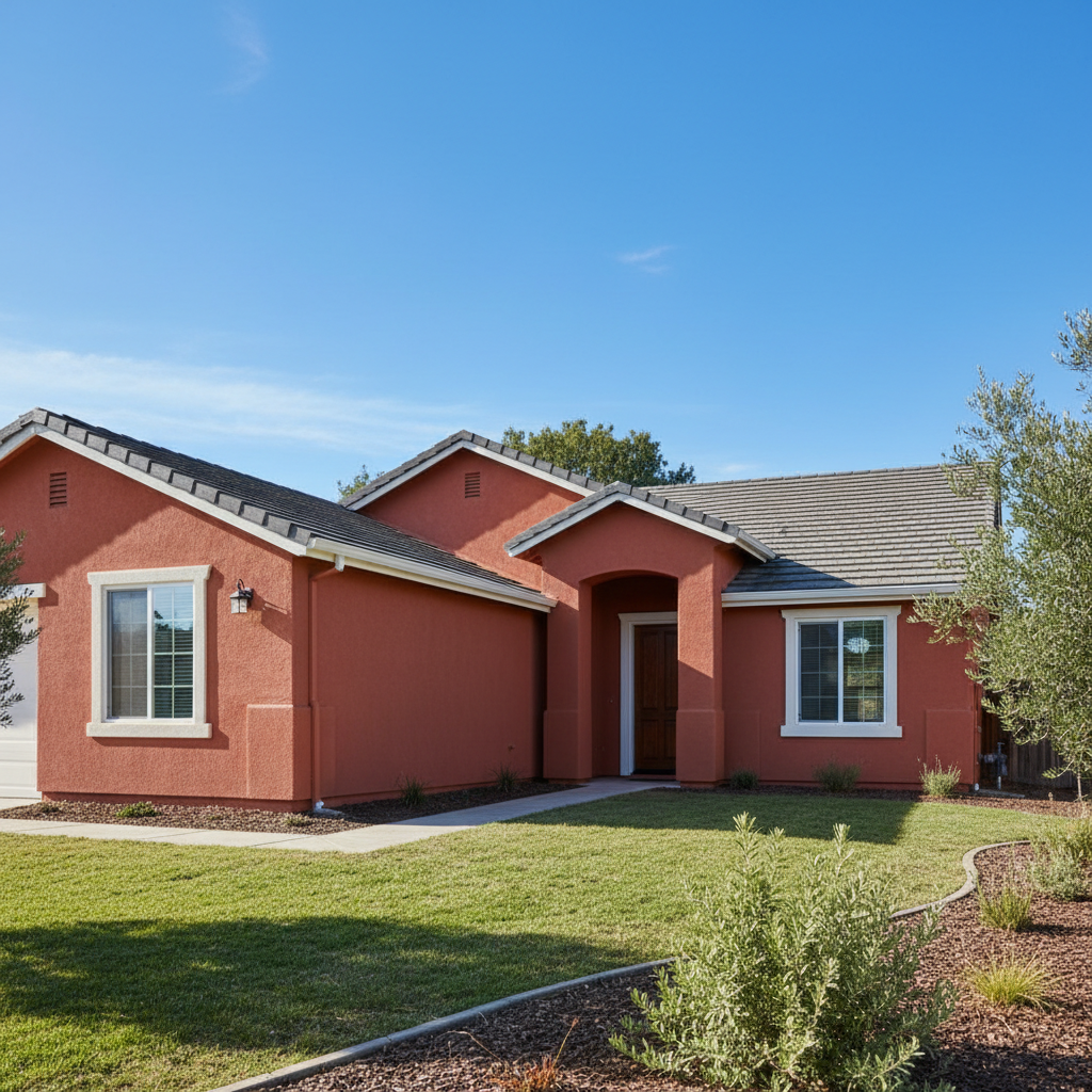 Completed stucco redashing work at a residential property in Roseville, CA