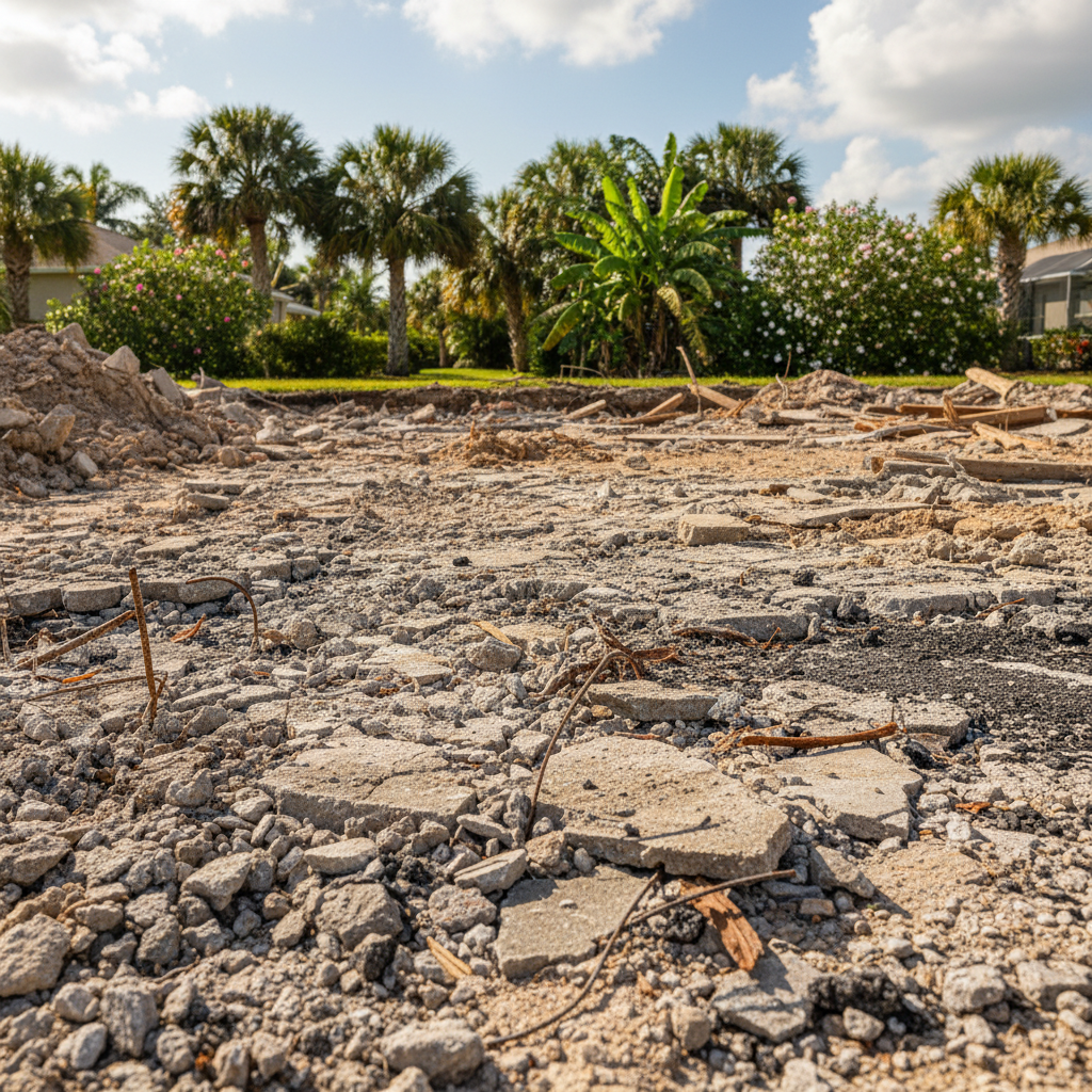 Completed excavation work at a residential property in Cape Coral, FL