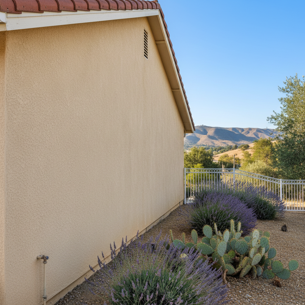 Completed stucco repair work at a residential property in Temecula, CA