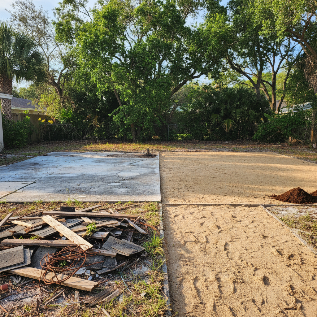 Completed excavation work at a residential property in Cape Coral, FL