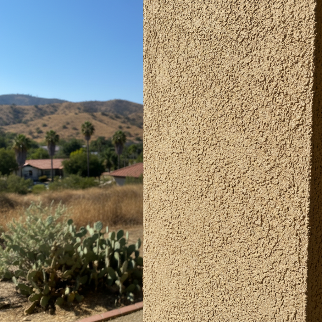 Completed commercial stucco work at a residential property in San Bernardino, CA