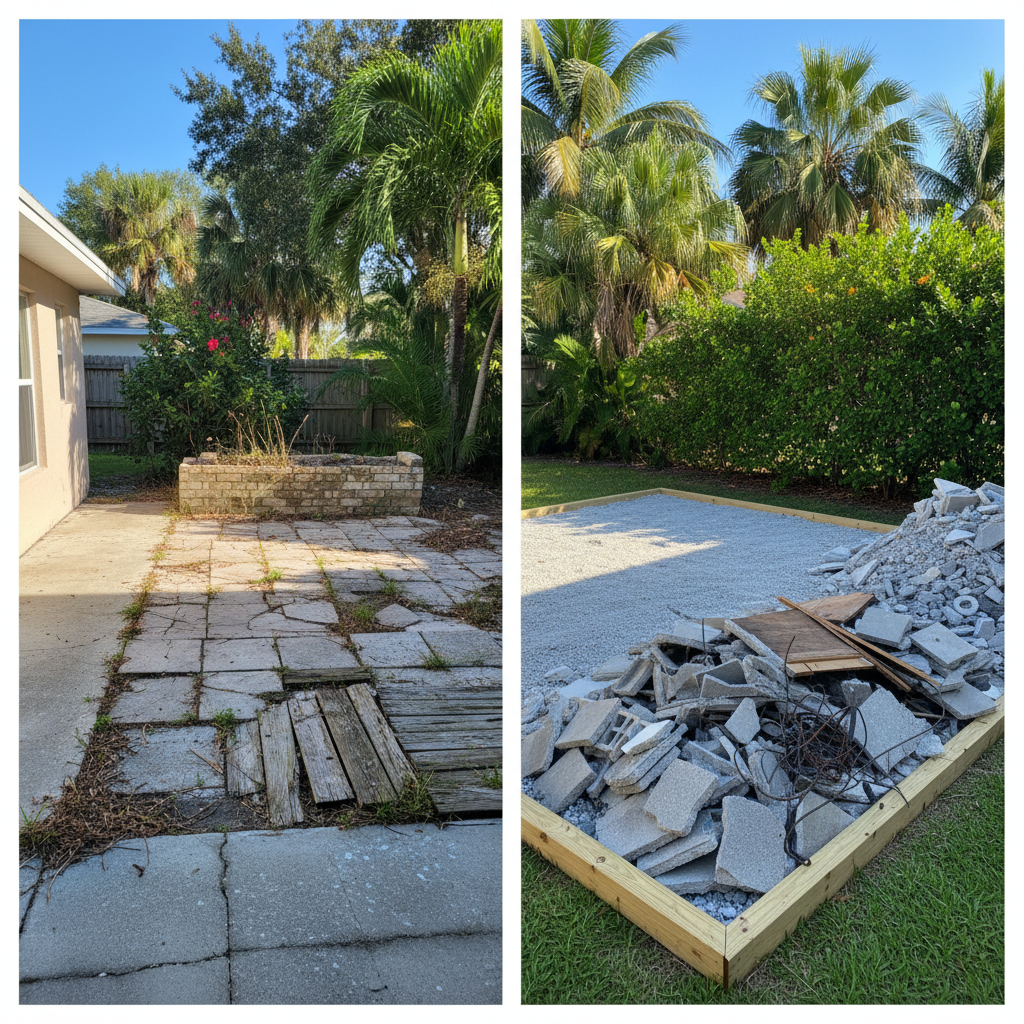 Completed commercial demolition work at a residential property in Cape Coral, FL