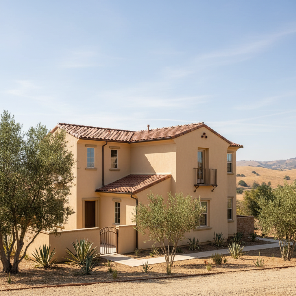 Completed stucco installation work at a residential property in Temecula, CA
