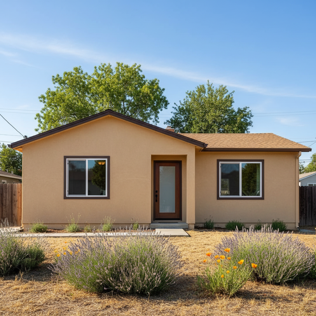 Completed stucco replacement work at a residential property in Davis, CA