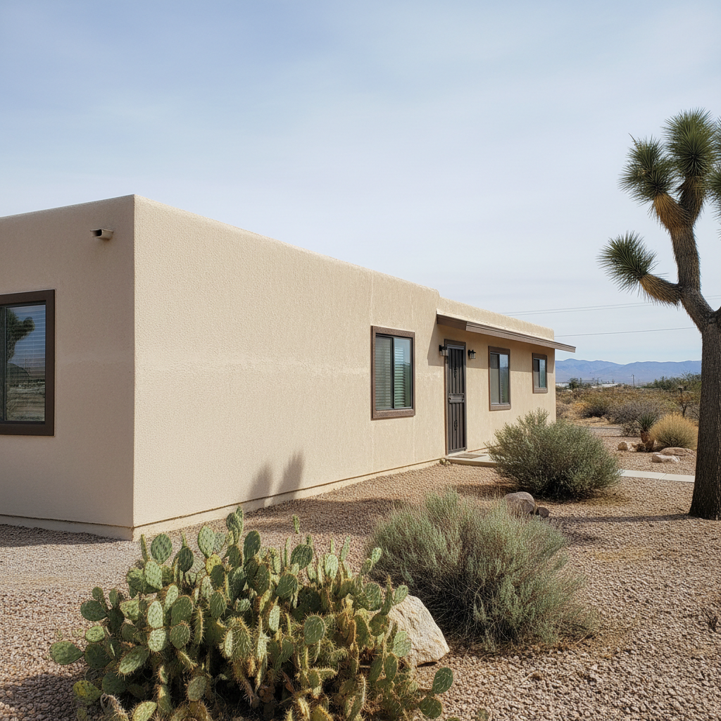 Completed stucco replacement work at a residential property in Victorville, CA