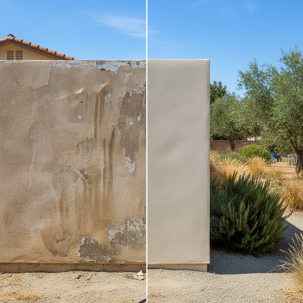 Completed residential stucco work at a residential property in Davis, CA
