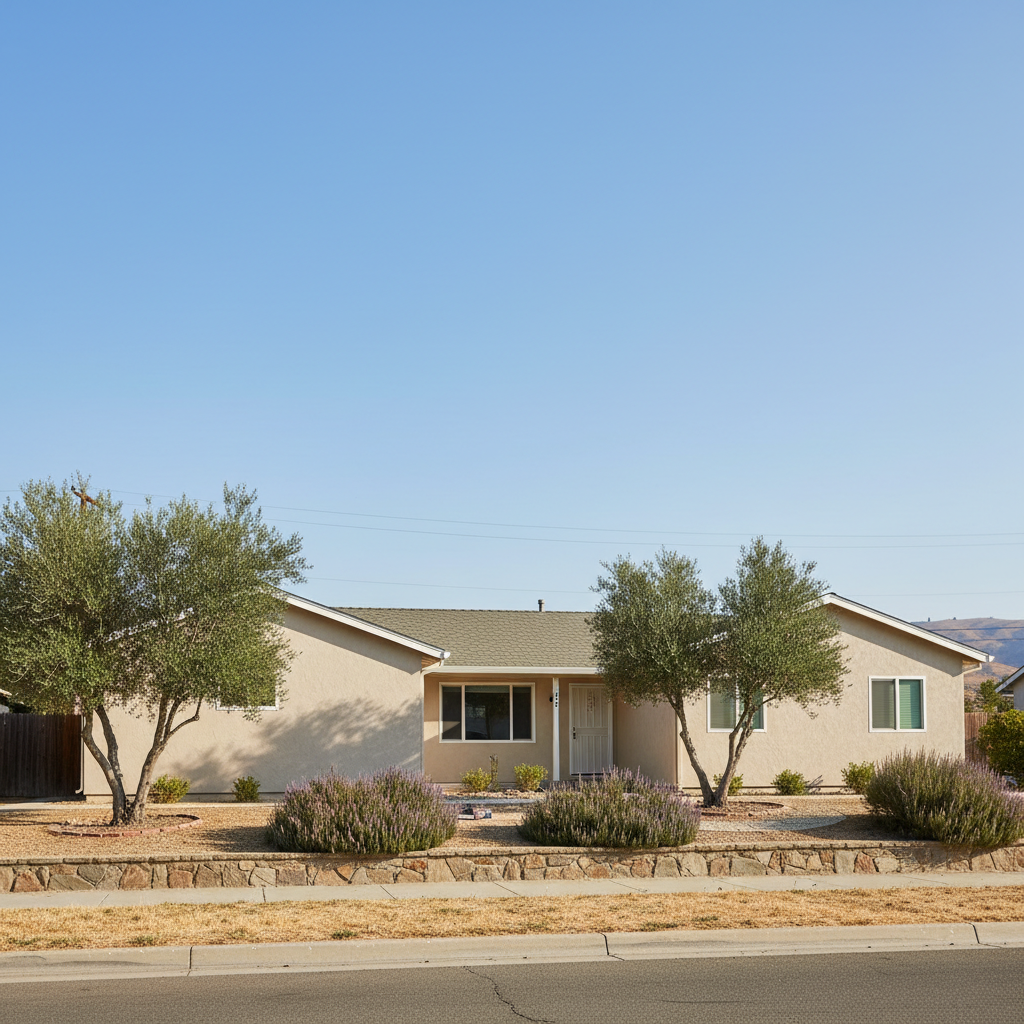 Completed stucco replacement work at a residential property in Turlock, CA