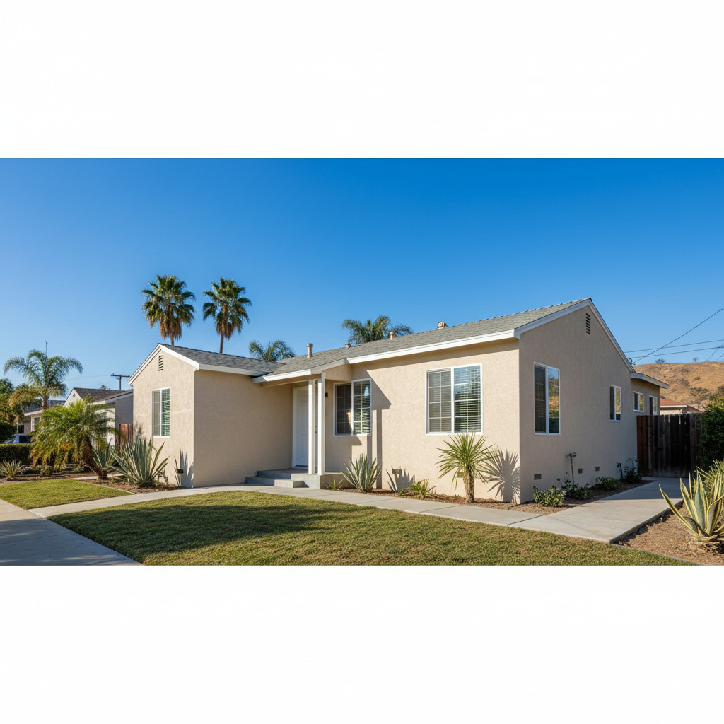 Completed stucco removal work at a residential property in Chula Vista, CA