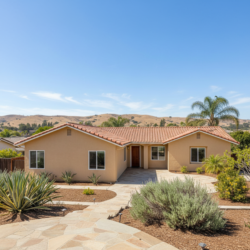 Completed stucco removal work at a residential property in Escondido, CA