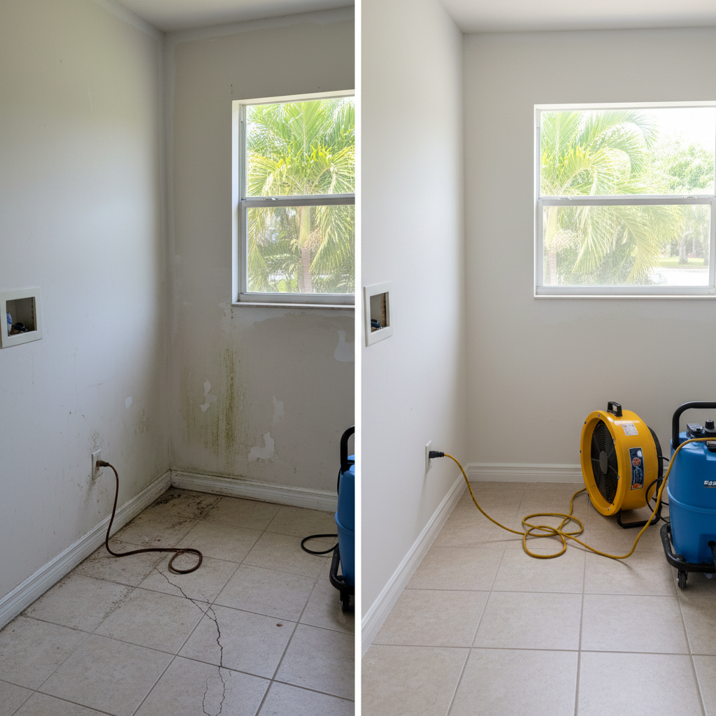 Completed structural drying work at a residential property in Miramar, FL