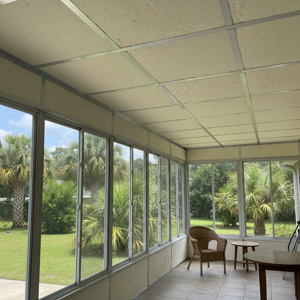 Completed sunroom insulation work at a residential property in Jacksonville, FL
