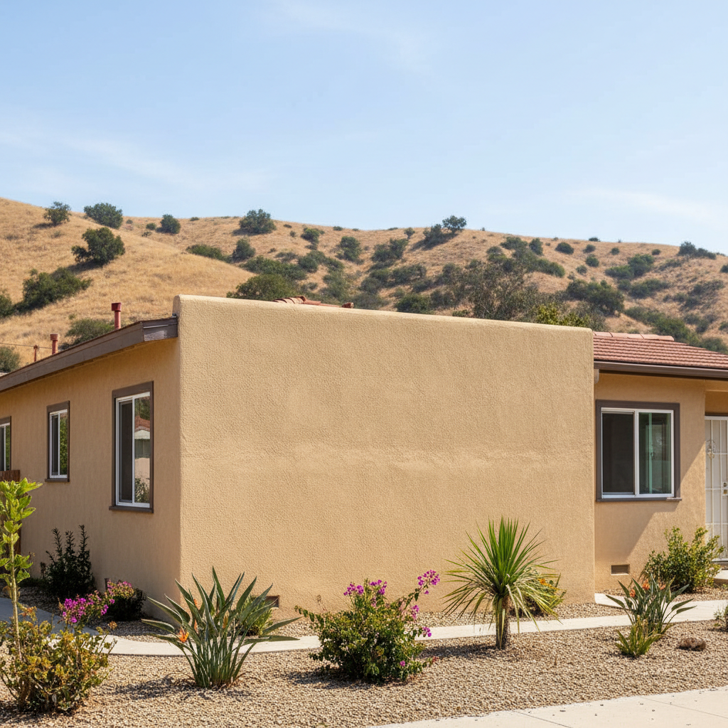 Completed stucco painting work at a residential property in National City, CA