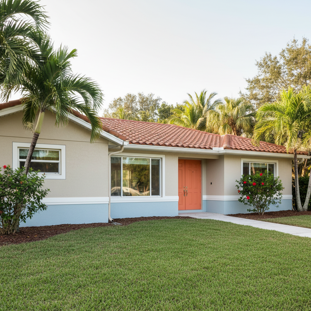 Completed water damage restoration work at a residential property in Miramar, FL