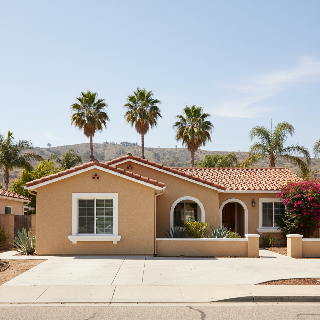 Completed stucco installation work at a residential property in Chula Vista, CA