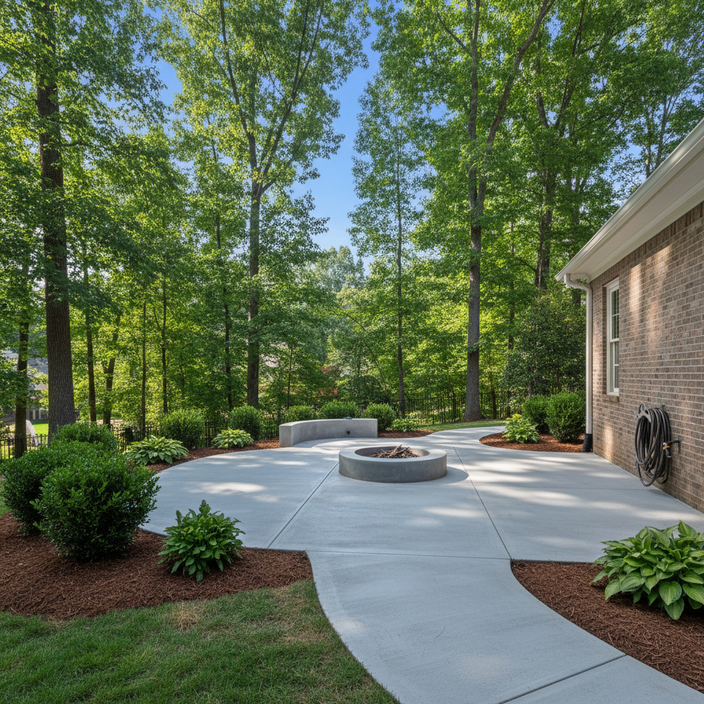 Completed concrete installation work at a residential property in Athens, GA