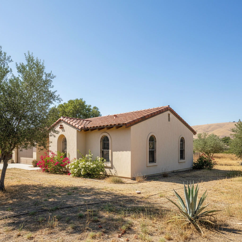 Completed stucco removal work at a residential property in Fresno, CA