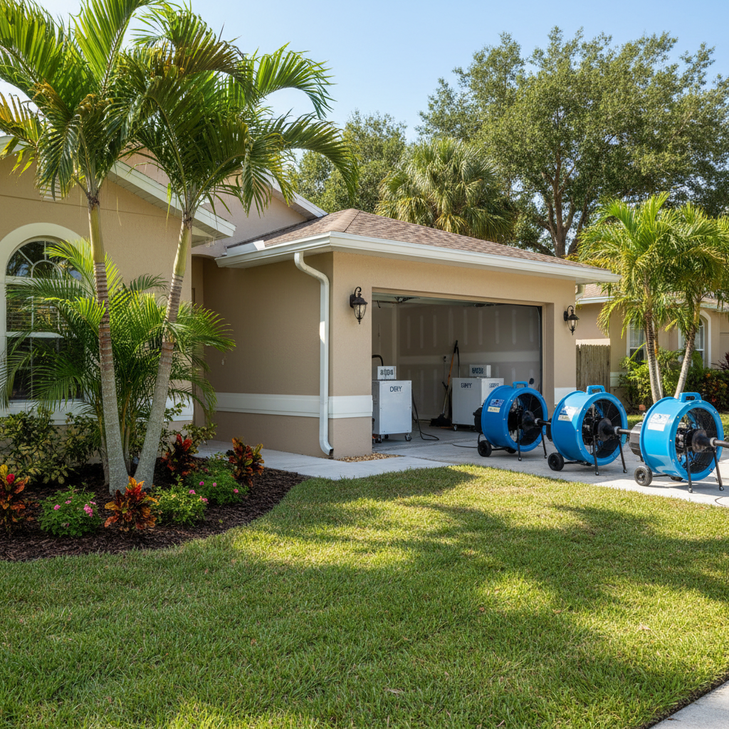 Completed emergency water cleanup work at a residential property in Hollywood, FL